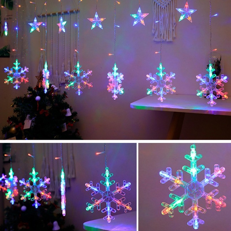 Evrydaygift Anbolt-Toko Bendera 2025 Lampu Natal Hias Warna Warni 4Meter Lampu Tirai Hias Lampu