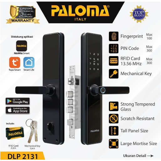 PALOMA DLP 2131 DIGITAL LOCK SMART LOCK HANDLE DOOR KUNCI ELEKTRONIK