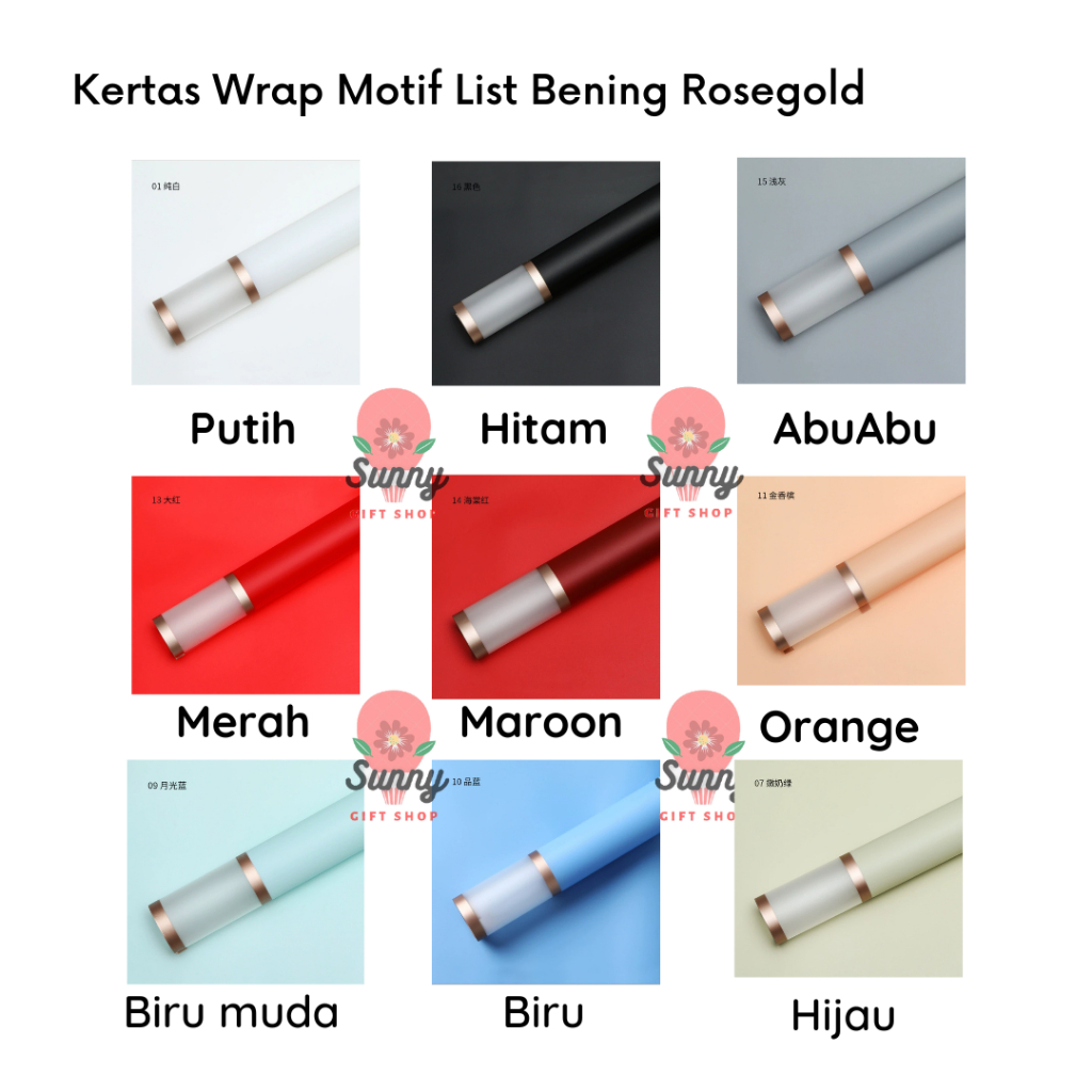 

Kertas Wrap Motif List Bening Rosegold / Flower Wrap / Kertas Bunga / Bunga Buket / Kertas Wrap Bunga