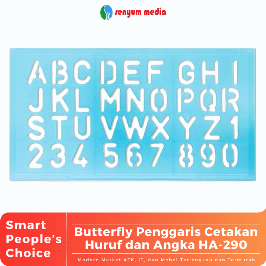 

Butterfly Penggaris Cetakan Huruf dan Angka HA-290 (1 Pcs) (S:PCS)