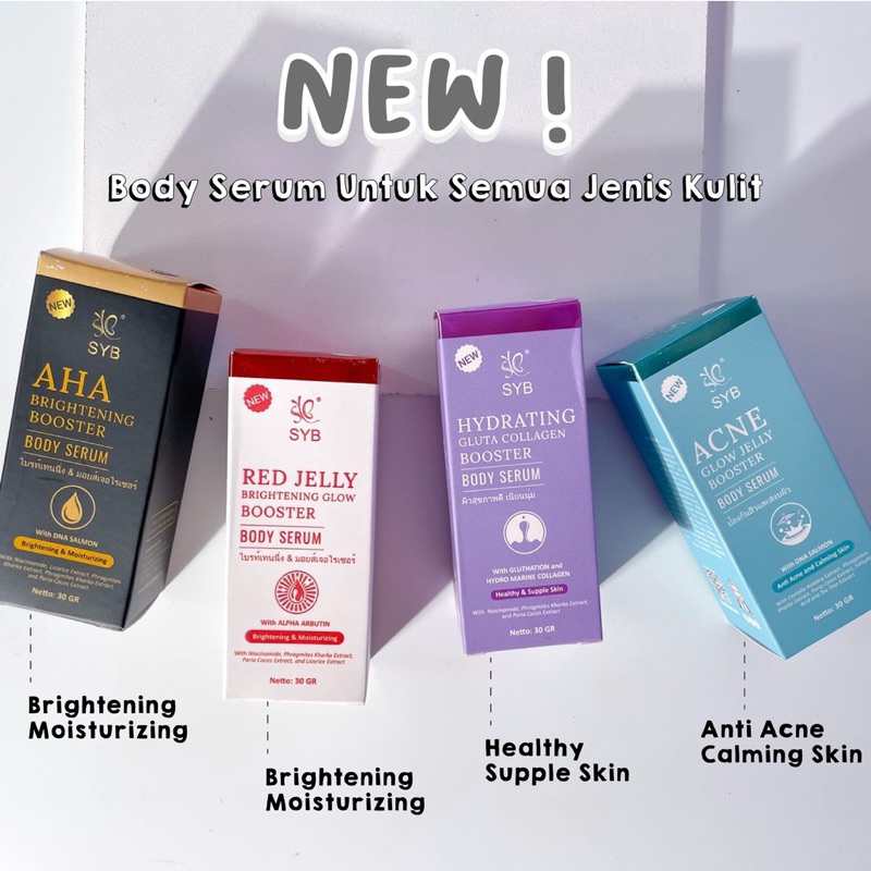 SYB BODY SERUM AHA BRIGHTENING | ACNE GLOW JELLY BOOSTER | RED JELLY BRIGHTENING GLOW | HYDRATING GL