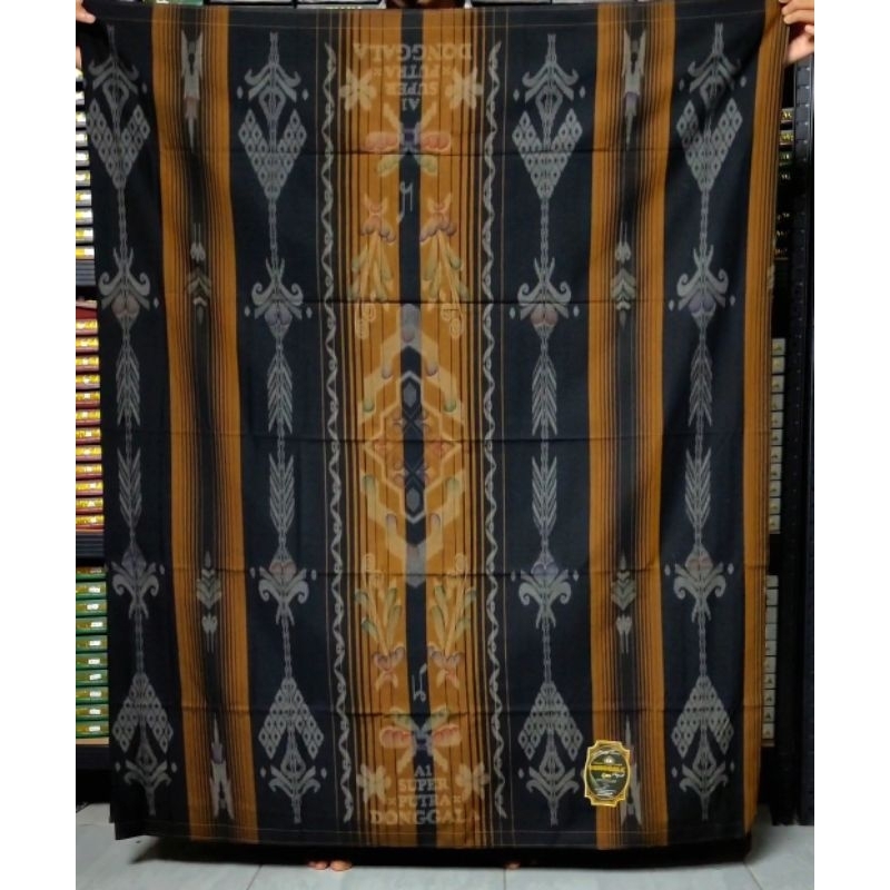 SARUNG PUTRA DONGGALA ORIGINAL HITAM KATUN GRADASI 3D BISA COD