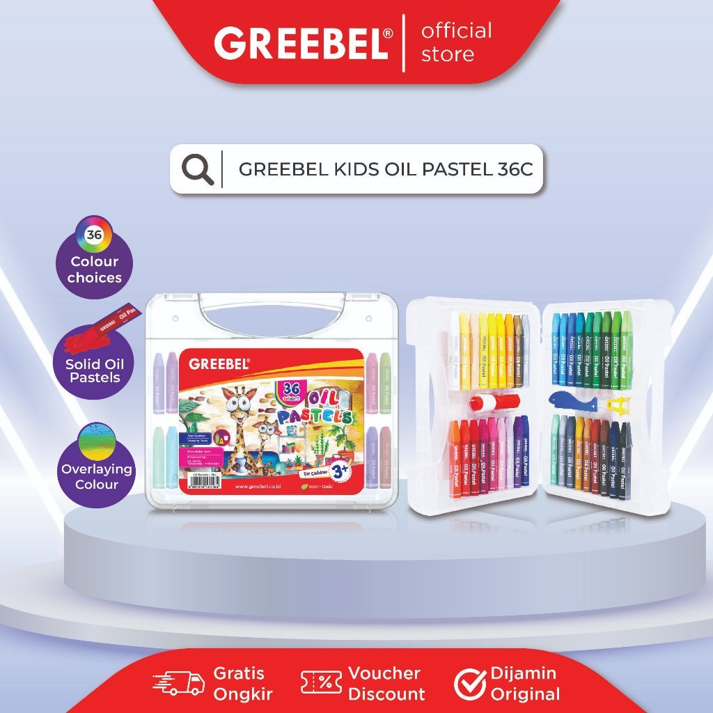 

GREEBEL Crayon Krayon Kids Oil Pastel 36 Warna (36C) tdk berdebu cerah utk anak sekolah art& tdk beracun
