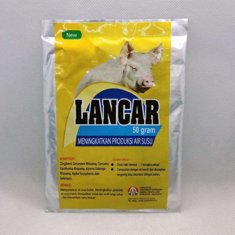 Lancar Babi 50 gram meningkatkan produksi air susu induk babi