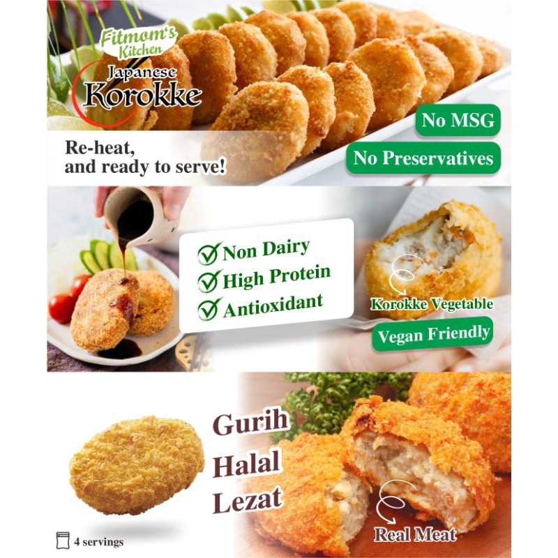 

Fitmom Japanese Korokke | Kroket Jepang Low Fat Non MSG (utk Jawa-Bali)