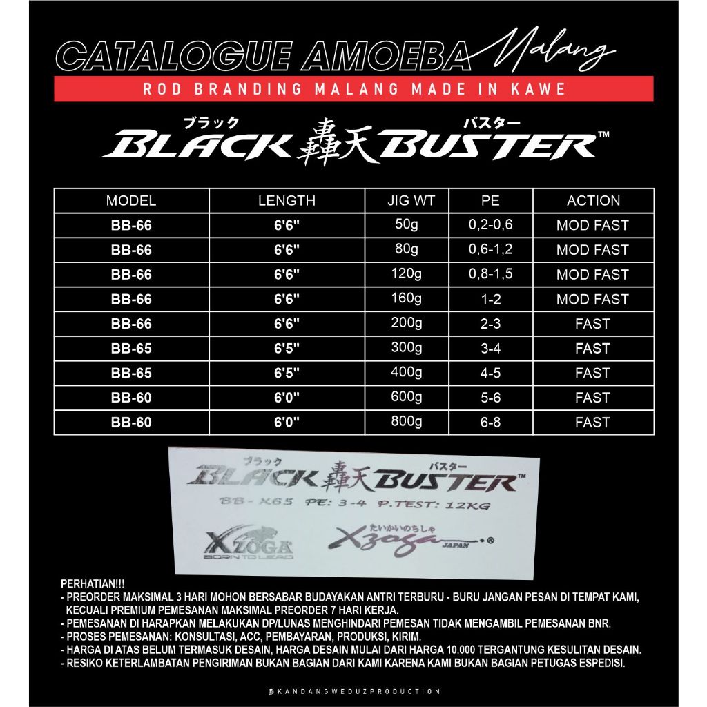 water slide decal black buster xzoga
