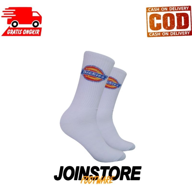 Kaos Kaki Motif Skate Dickies White Bahan Premium Import