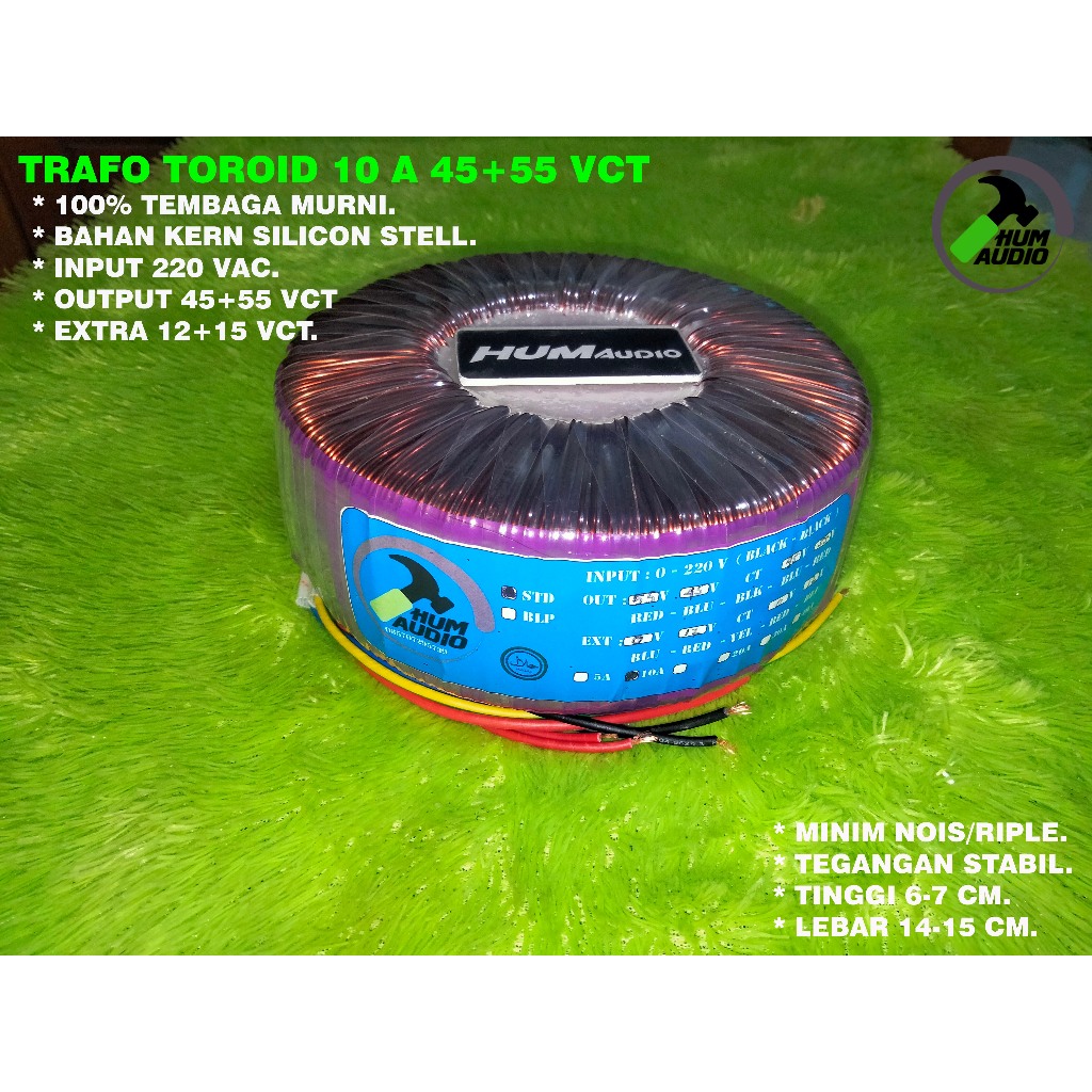 TRAFO TOROID DONAT 10A 45-55 V SPEK MURNI.