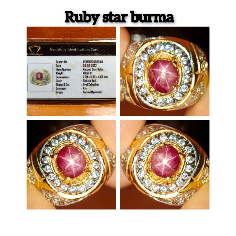 BATU PERMATA RUBY STAR DELIMA BURMA