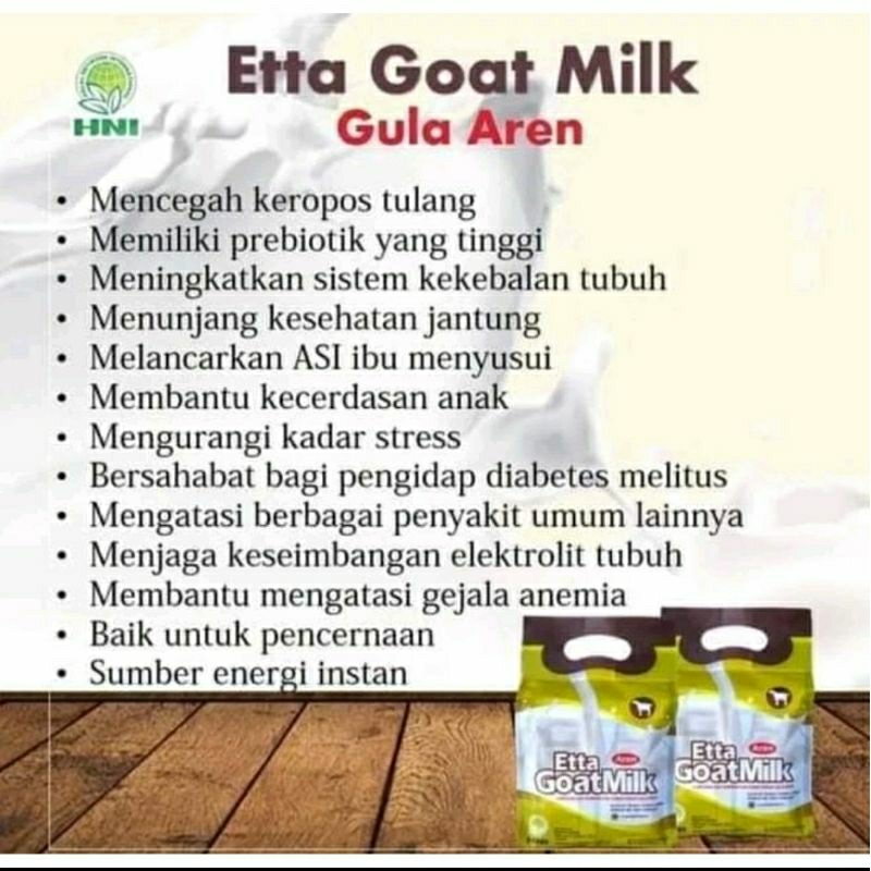 

Etta Goat Milk Aren/susukambing/minuman sehat/hni/hpai