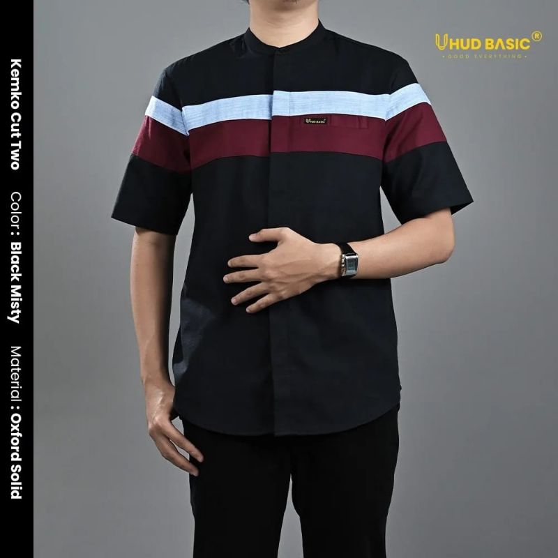 UHUD BASIC - KEMKO CUT 2 Koko Baju Muslim Pria Lengan Pendek Premium