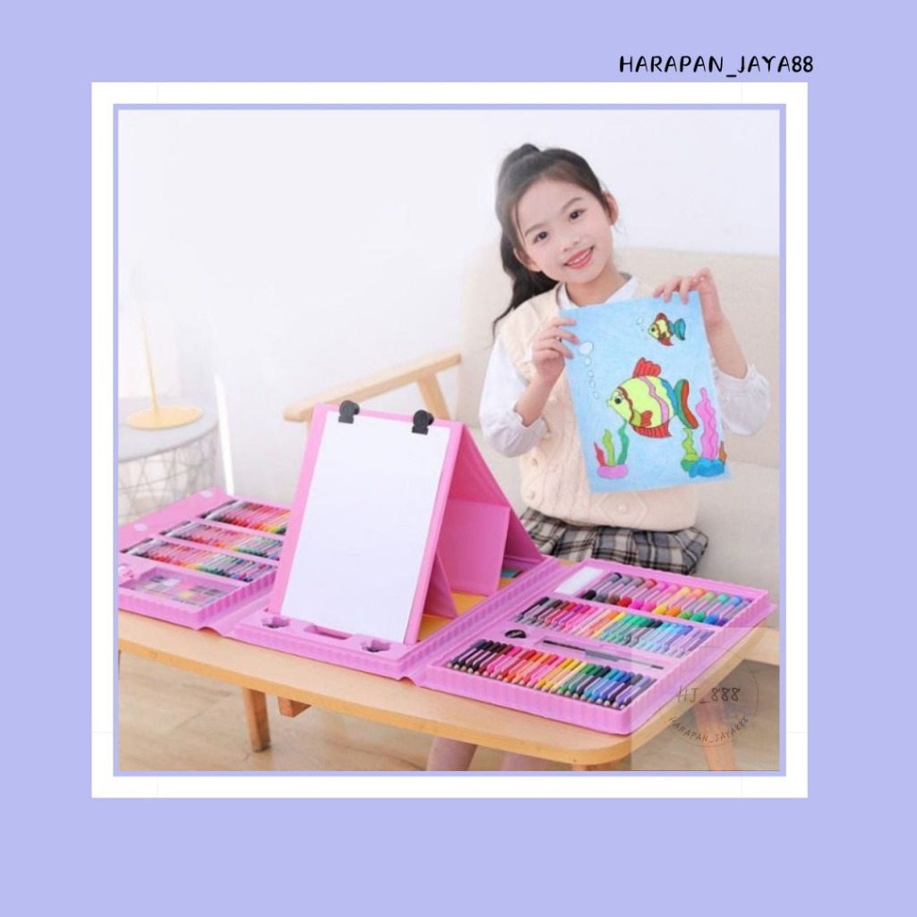 

(HJ_888)Crayon Set 208 Pcs Alat Lukis Set Peralatan Menggambar Anak 208 Pcs / Krayon Set / Art set / Crayon Set / Art Set/Peralatan Gambar
