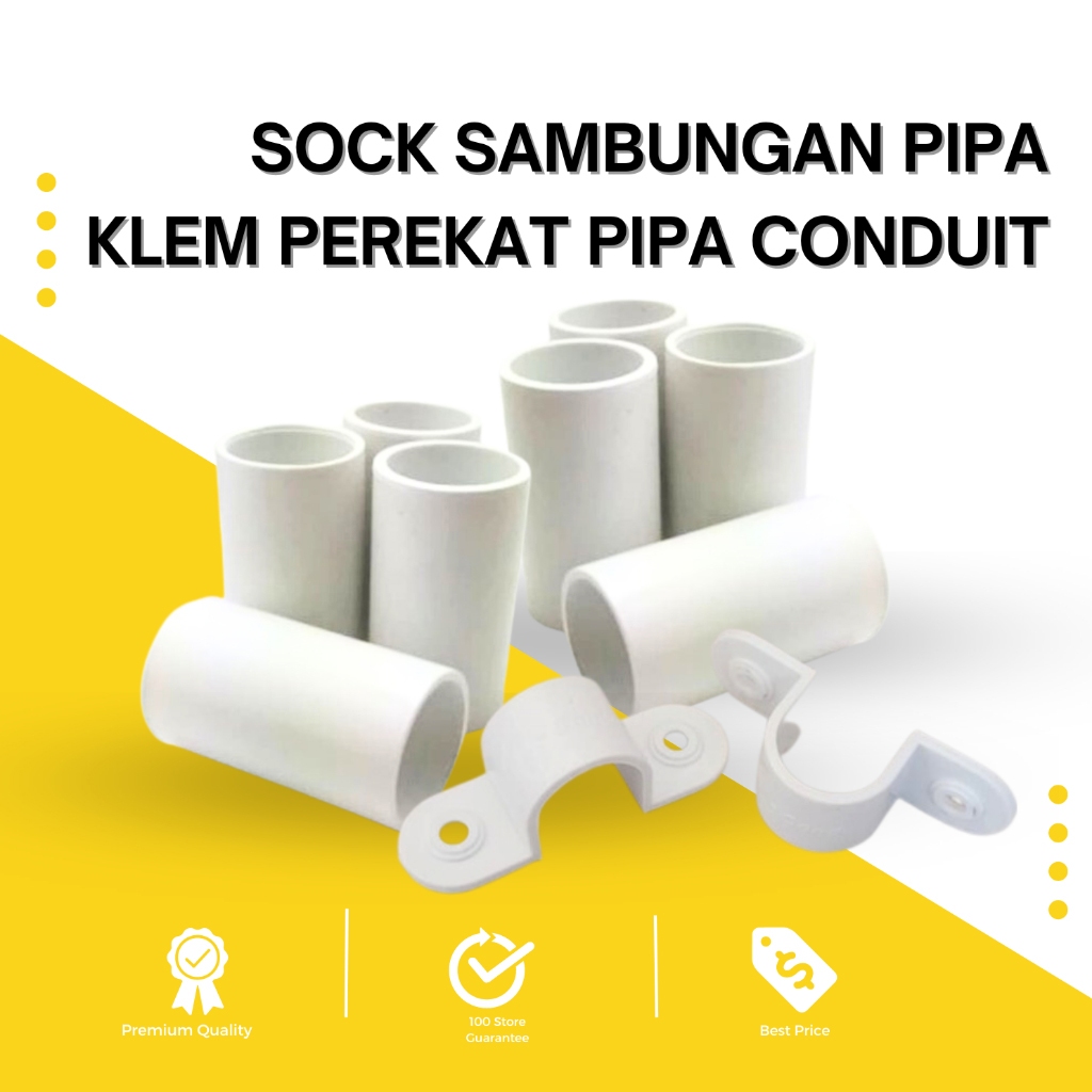KLEM CLAMP CLIP PIPA CONDUIT KONDUIT LISTRIK PVC 20 MM 20MM PUTIH HITAM