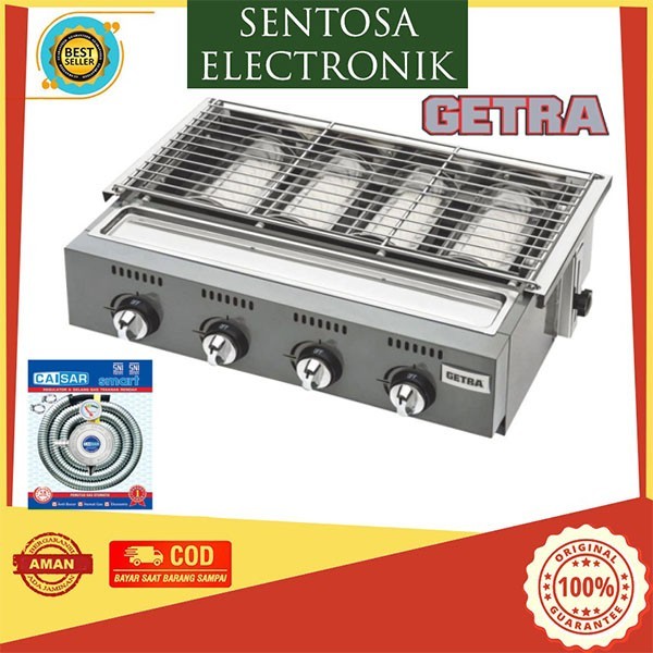 Getra Grill Gas 4 Burner OL4B Pemanggang BBQ Gas Komersil 4 Burner