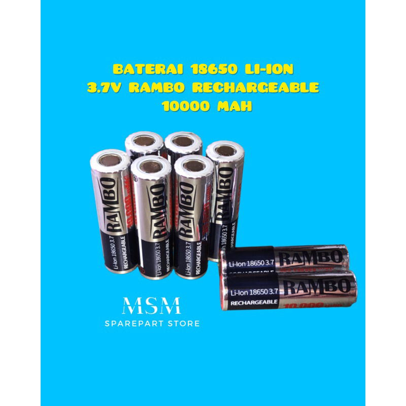 BATERAI 18650 LI-ION 3.7V RAMBO RECHARGEABLE 10000 MAH