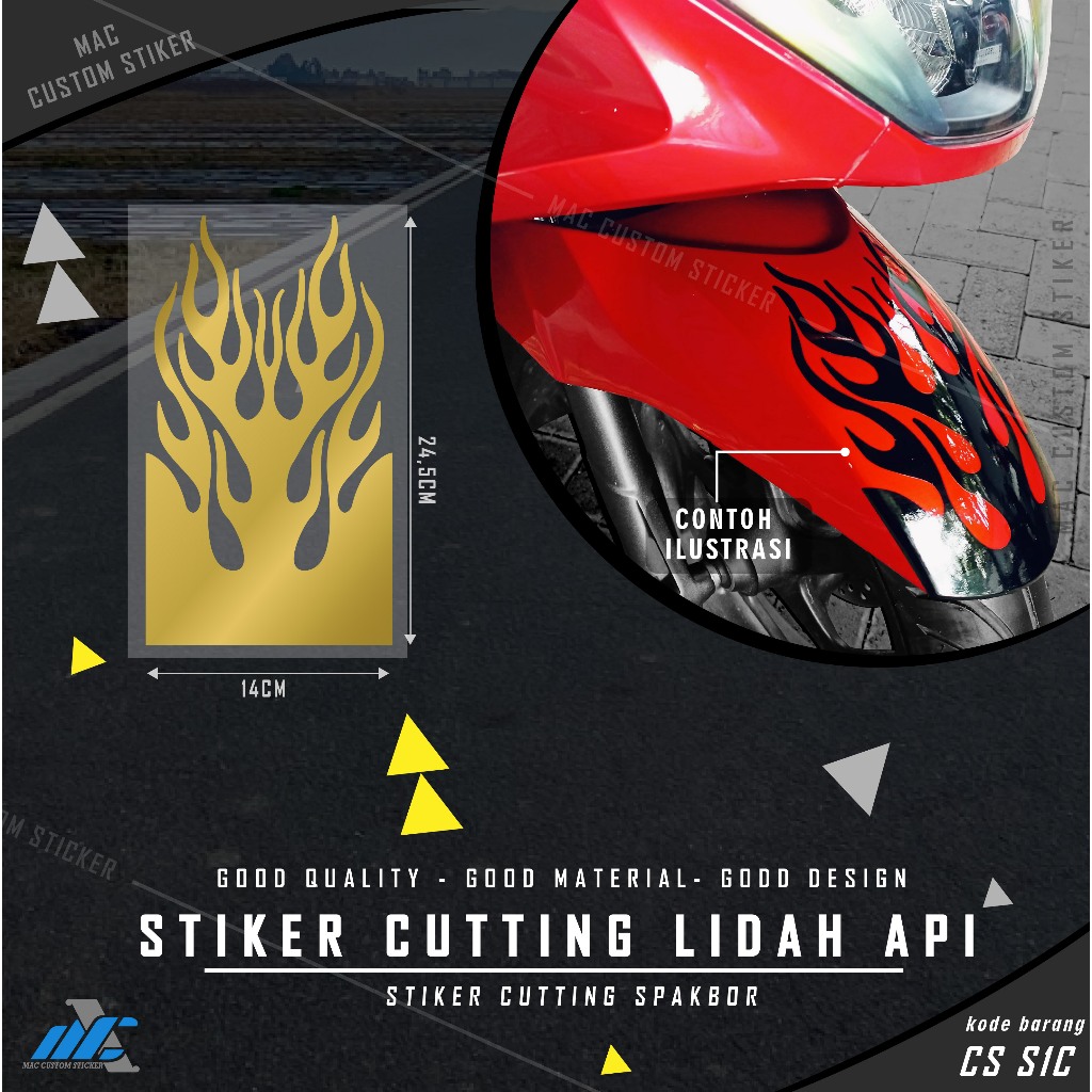 STIKER SPAKBOR STICKER TRIBAL API - STIKER SPAKBOR LIDAH API - CUTTING STIKER SPAKBOR MOTIF API - CS