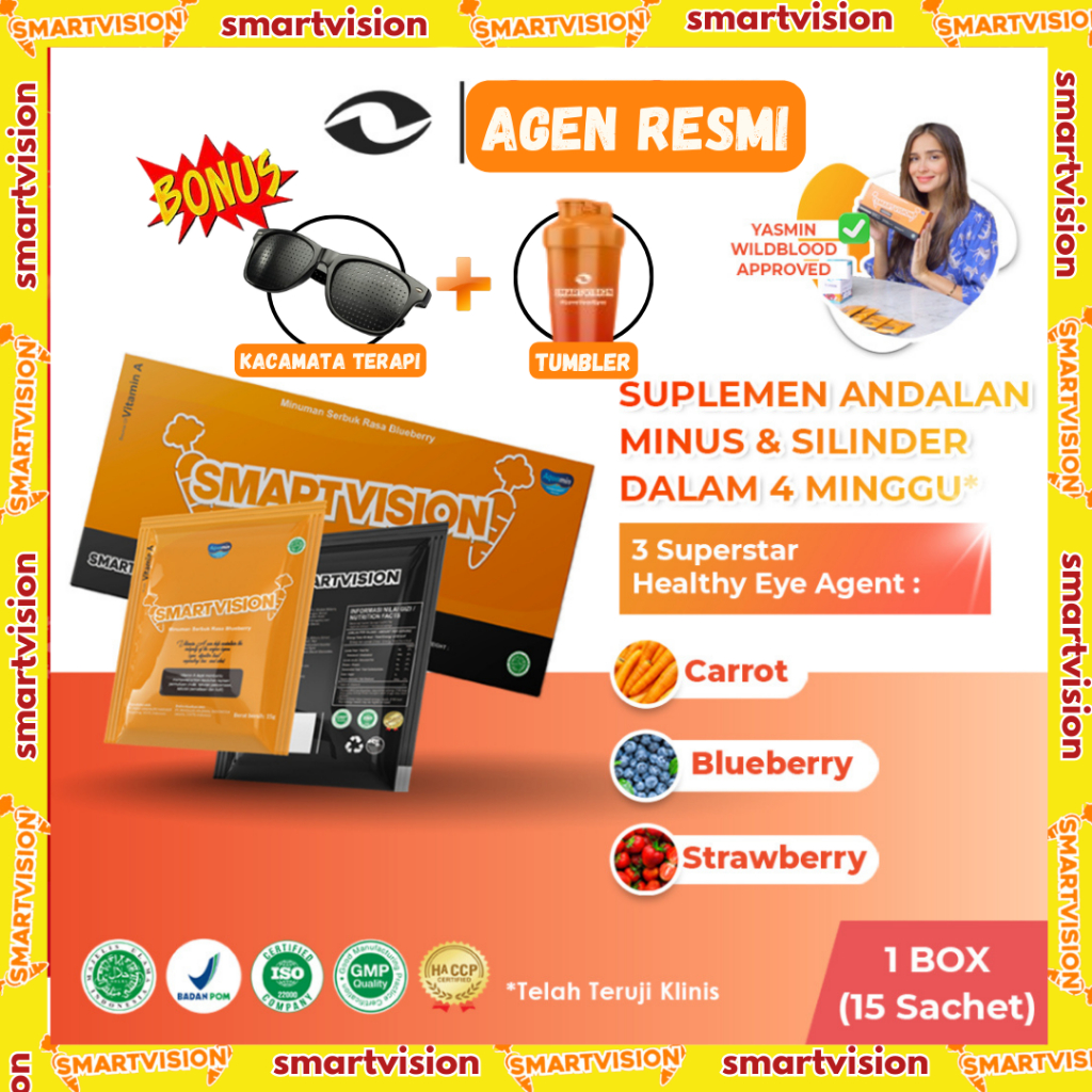 SMART VISION ( Suplemen Kesehatan Mata Minus - Plus - Silinder Terbaik ) BPOM | Vitamin mata | Obat mata minus | Obat mata | Vitamin mata minus Silinder