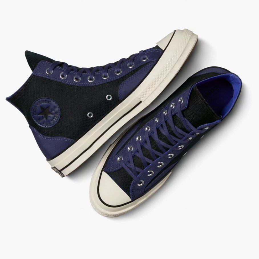 Converse Chuck 70 High Cordura Black Uncharted Waters Blue