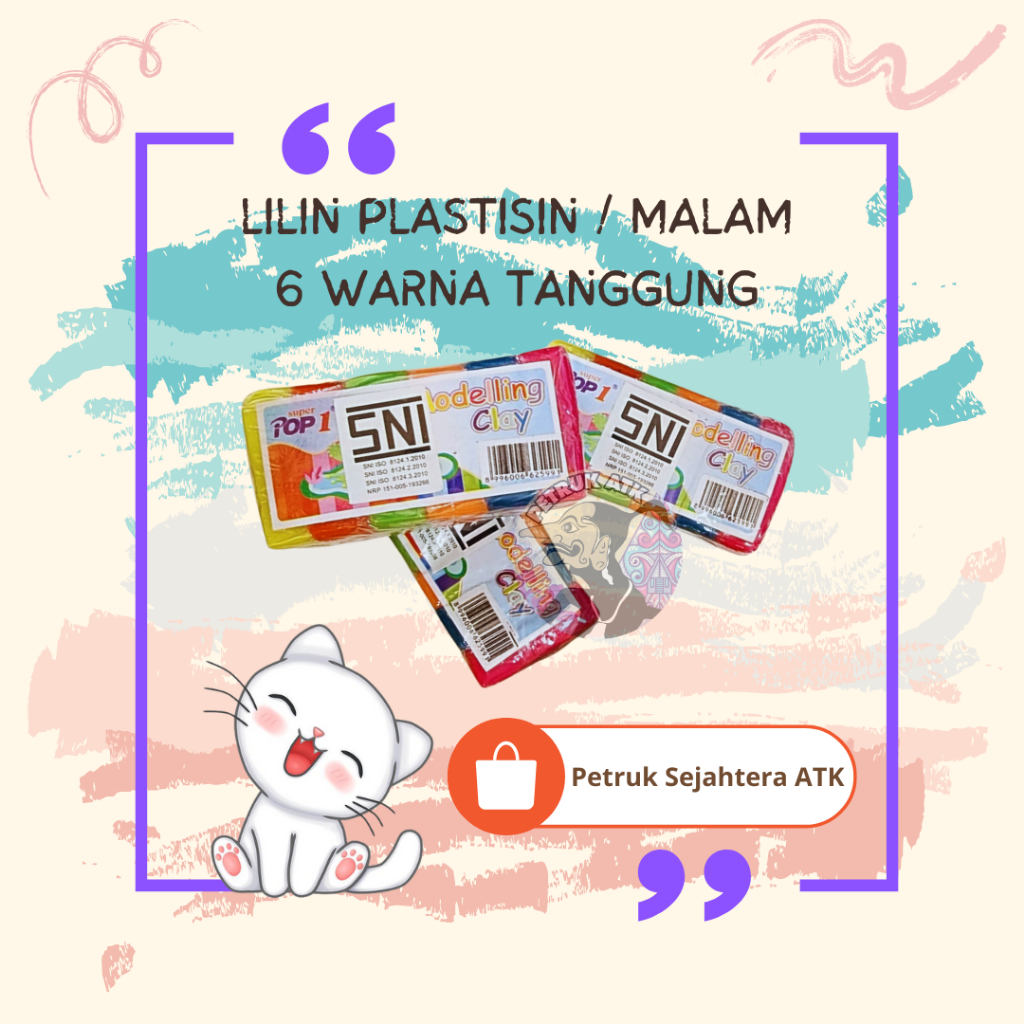 [SET] MAINAN MALAM 6 WARNA TANGGUNG SEDANG MEDIUM PLASTISIN POP1*
