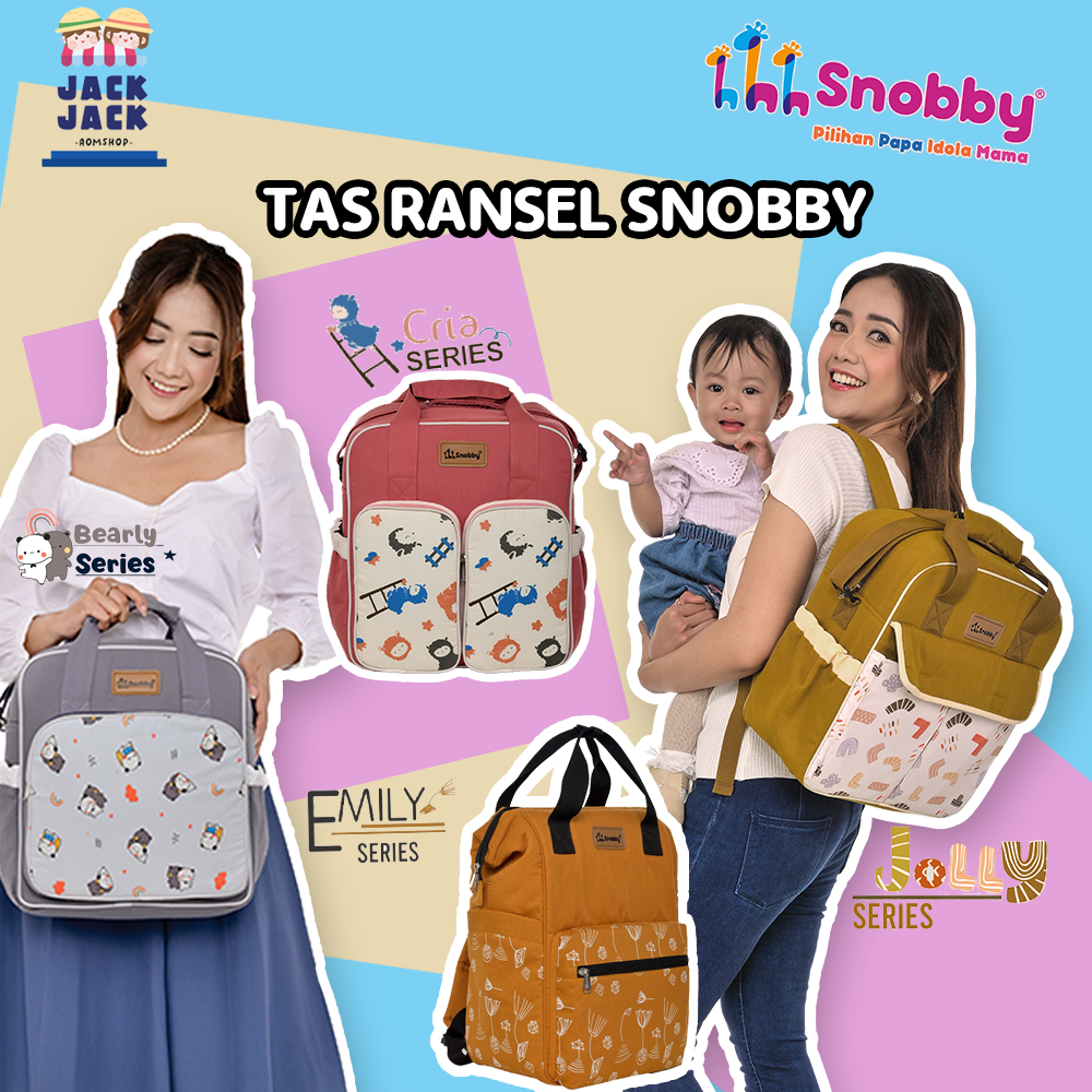 Tas Ransel Bayi Multifungsi Snobby All Series | Tas Diaper Bag Ransel Aesthetic Snobby All Series