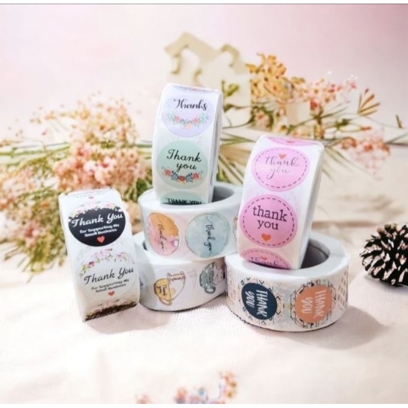

Sticker Thank You Roll Isi 500Pcs Self Adhesive Seal Label Roll Sticker Thank