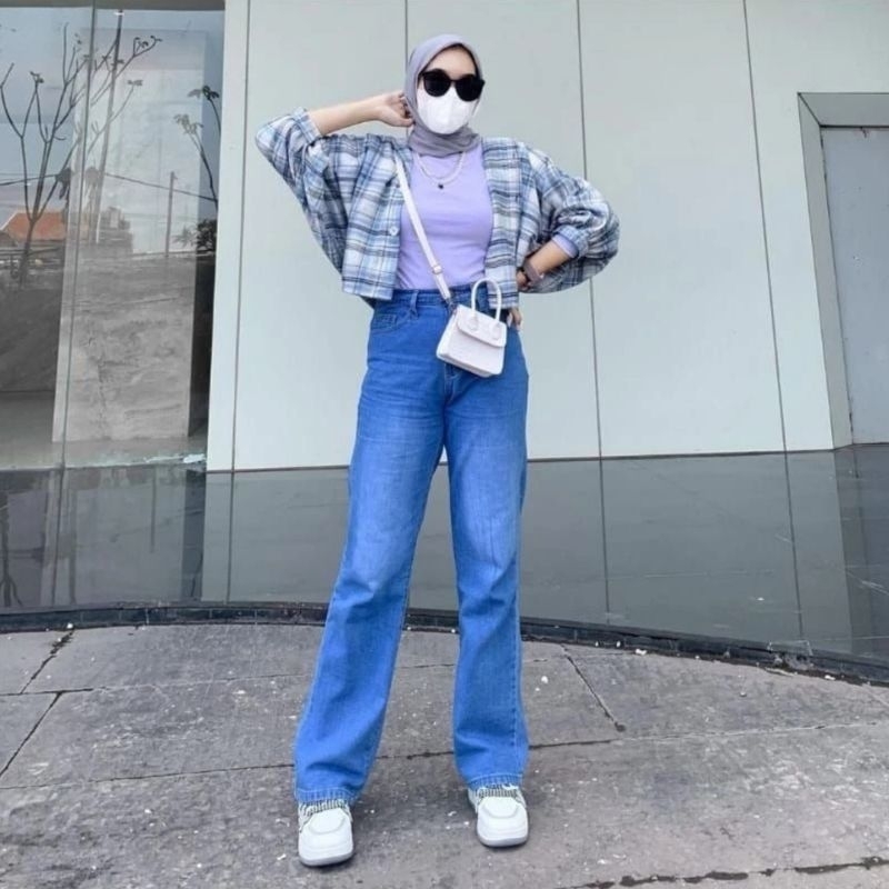 Long Pantas Kulot Premium//Higwaist jeans warna//jeans kulot higwaist