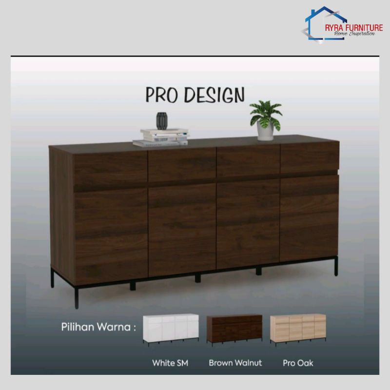 RAK SERBAGUNA/BUFET MINIMALIS ELEGAN MEWAH / SIDEBOARD MINIMALIS TEBAL - PETRA SB 160 - PRO DESIGN