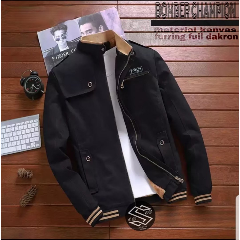 SNSR - Jaket Bomber Champion Sensor / Jaket Bomber Kanvas / Jaket Bomber Pria