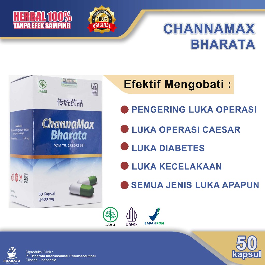 Channamax Bharata Mempercepat Penyembuhan Luka Melahirkan Sesar, Pasca Operasi, Infeksi & Diabetes E