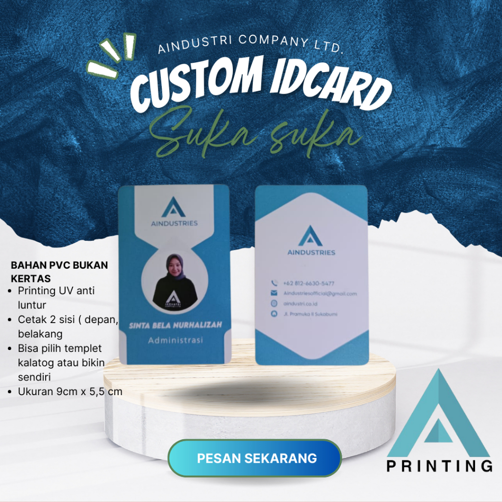 

Kartu ID Card Custom Bahan PVC / Bisa Custom foto / custom nama / dll (STANDAR)
