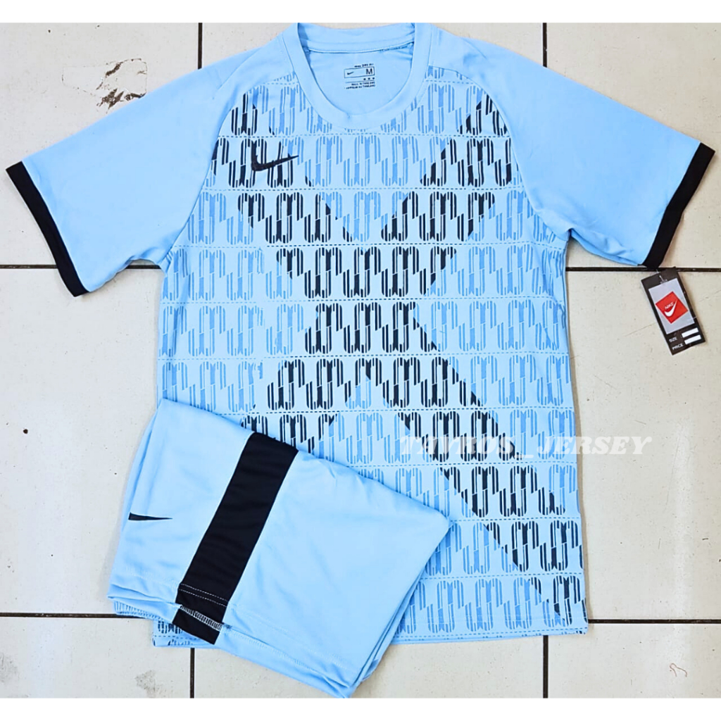 COD SETELAN FUTSAL DEWASA NIKE JERSEY TIM SEPAK BOLA BAHAN DRI-FIT BIRU LANGIT MUDA TIMNAS M-XL