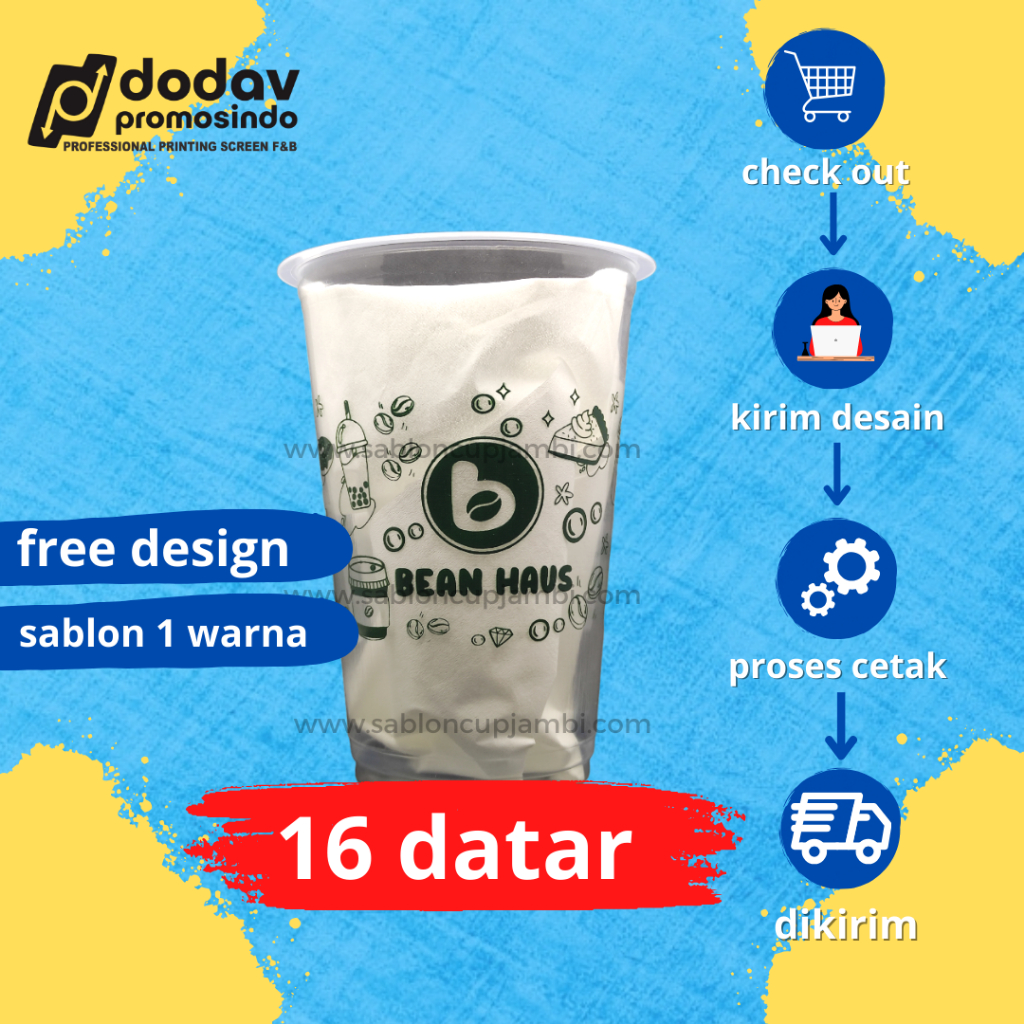Sablon Cup 16 Oz Datar | Cup Pop Ice | Cup Plastik