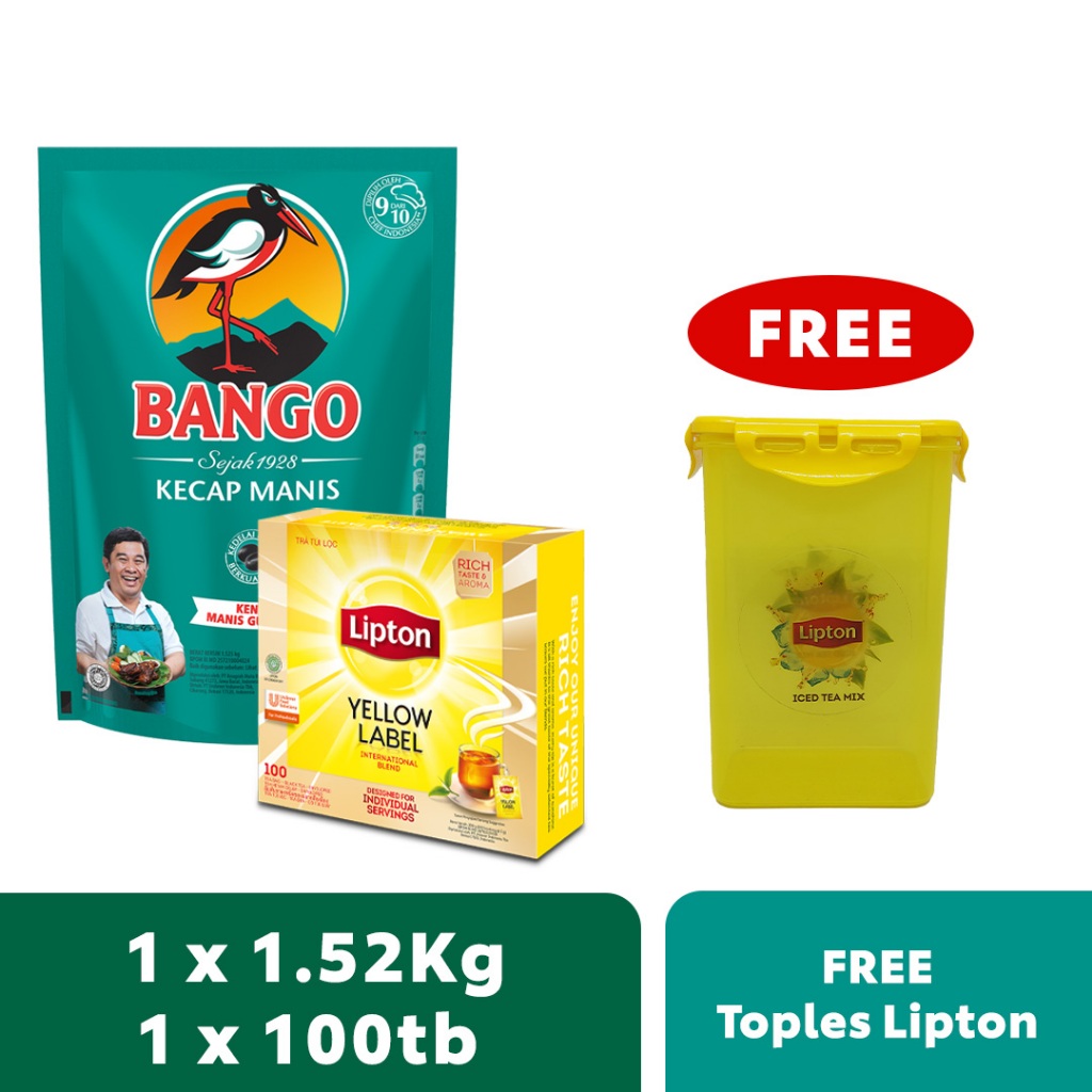 

Bango Kecap 1.5Kg + Lipton Yellow Label 100TB Free Toples Lipton