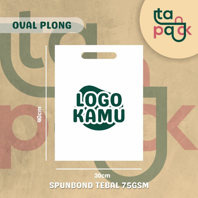 

Goodie bag sponbound OVAL PLONG 30X40 CUSTOM SABLON 1 SISI