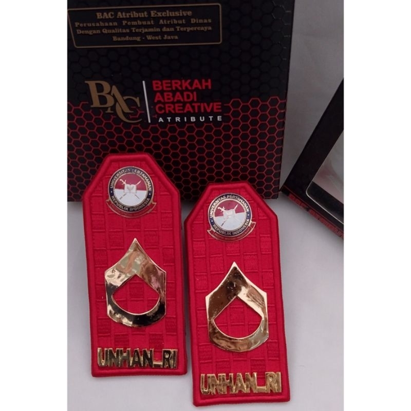 Pangkat Pdu Unhan-RI Kopral Kain Bordir Merah Lis merah Exclusive