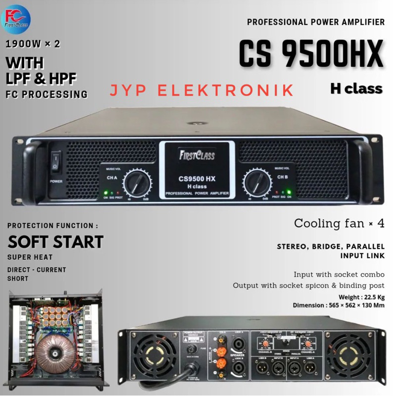 Power Ampli Firstclass CS 9500HX / CS9500HX / CS 9500 HX Class H SOFT START