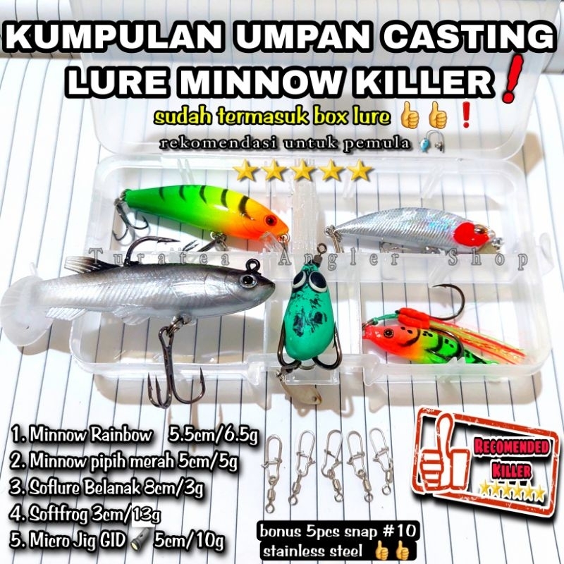 OBRAL‼️ TEBUS MURAH‼️ Umpan Pancing Casting satu Set Murah Gratis Box Lure ‼️