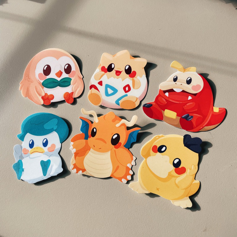 JUMBO POKEMON 6cm | rowlett, togepi, fuecoco, rowlett, quaxly, dragonite, psyduck