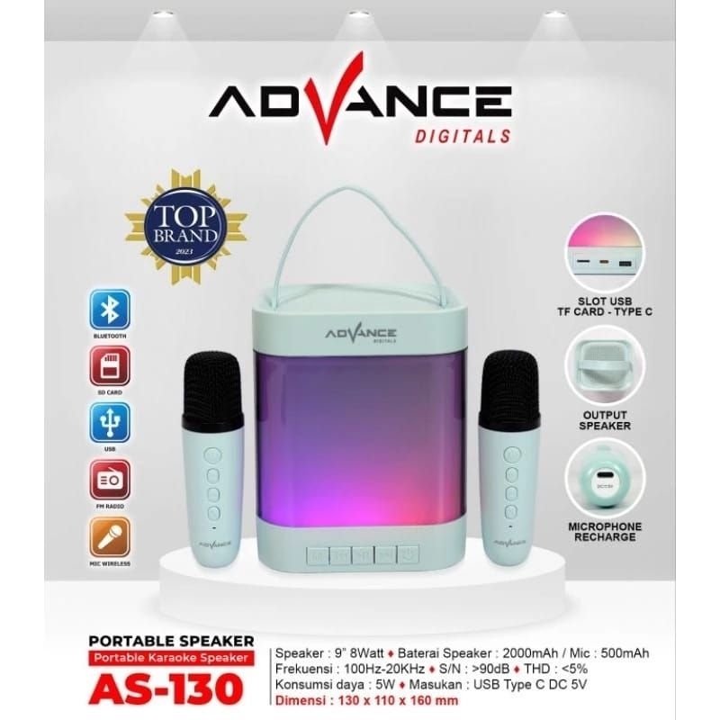 Portable Speaker / Speaker Bluetooth AS-130 Advance 2 Mic