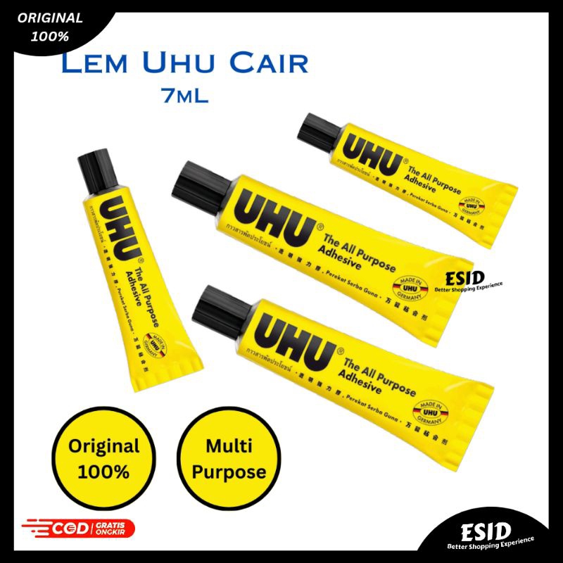 

UHU Lem Serbaguna & Prakarya 7mL | Lem Uhu All Purpose Adhesive 7Gr | Lem Cair UHU