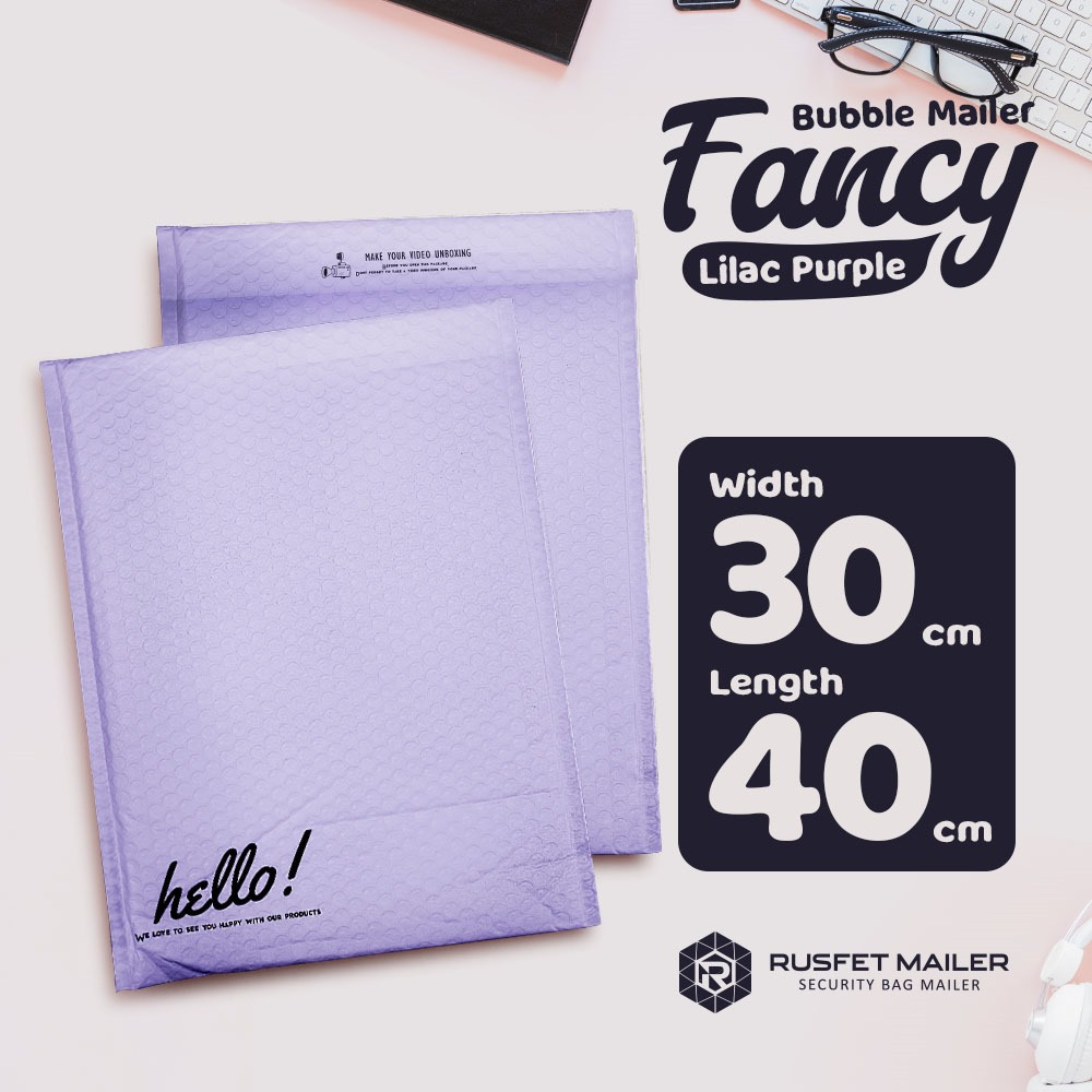 Amplop Bubble Mailer Envelope Bubble Lilac Purple 30x40 Bubble Packing