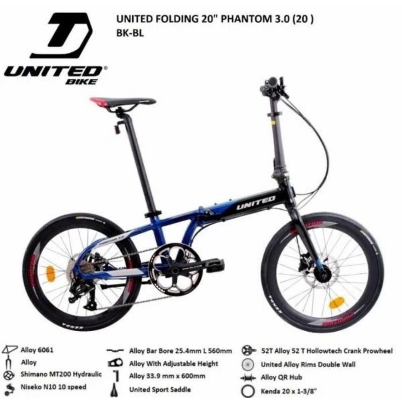 Sepeda lipat folding Bike 20 united Phantom 3.0