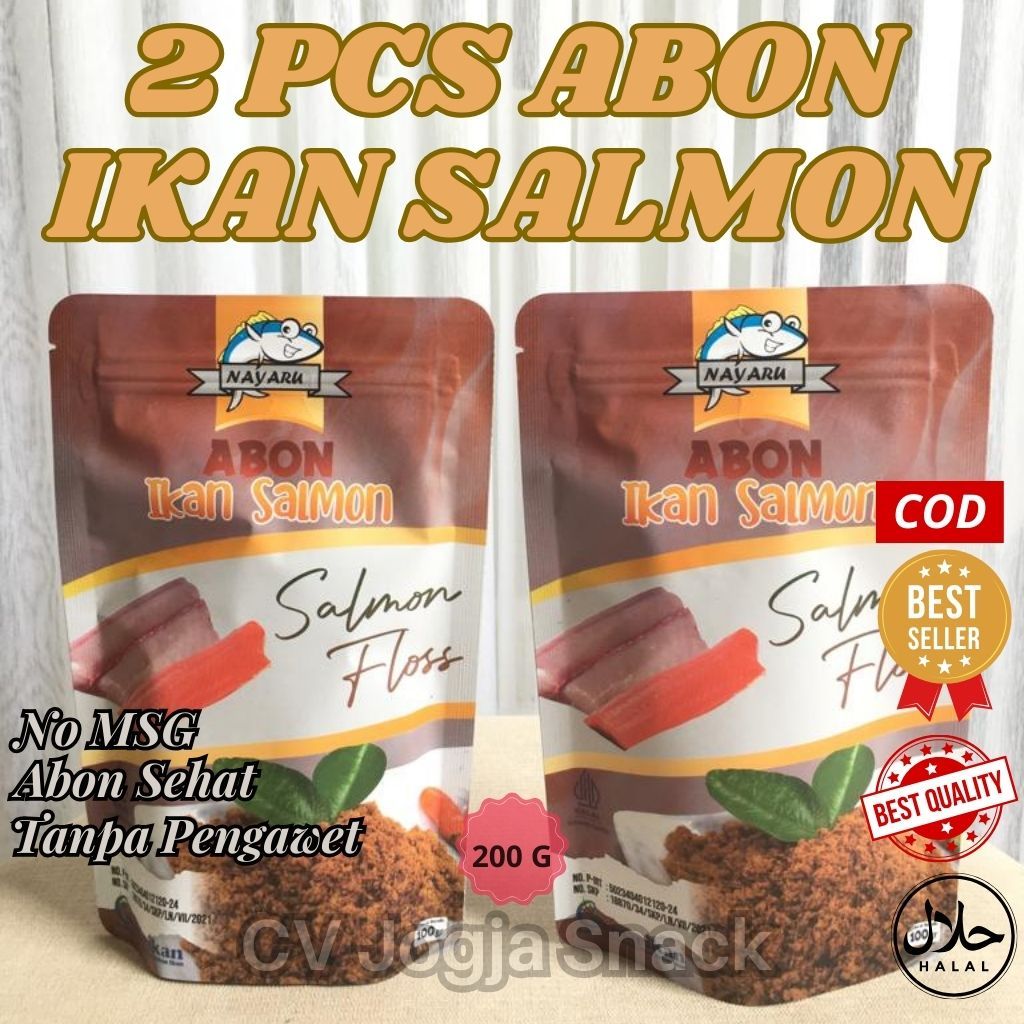 

PAKET 2 PCS ABON IKAN SALMON PREMIUM FLOSS TANPA PENGAWET 200 GRAM HALAL NON MSG MPASI SNACK ANAK