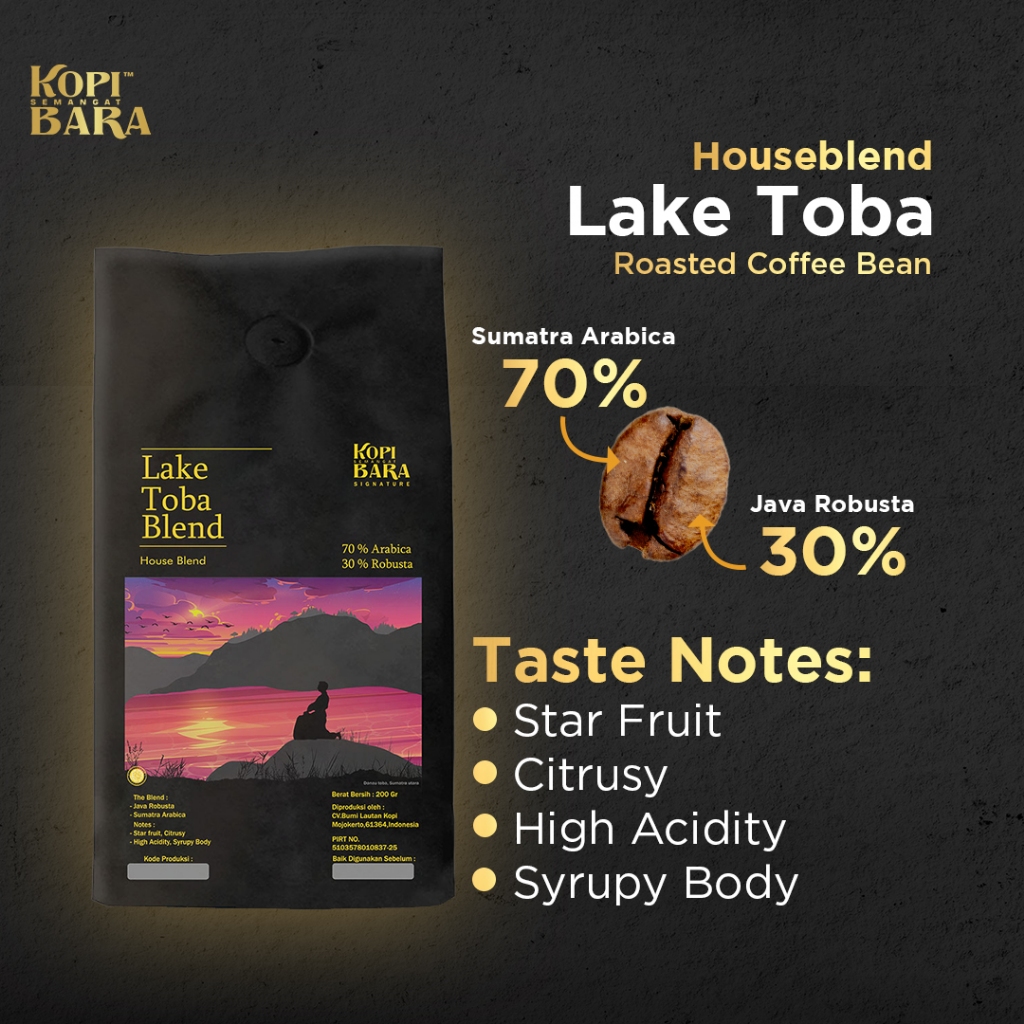 

Kopi Biji Kopi Bara Lake Toba Blend 200gr