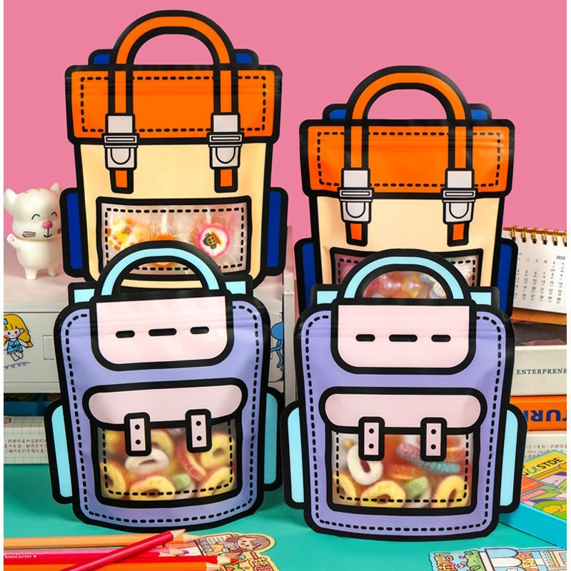 

Plastik Snack Tas Hadiah Ziplock 3D Packaging Goodie Bag / Plastik Tas Souvenir Ultah