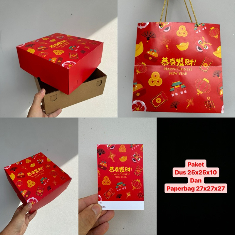 

Paket Hemat Dus imlek 25x25x10 dan Paperbag 27x27x27 chinese new year party + tag (Harga untuk 5 set)