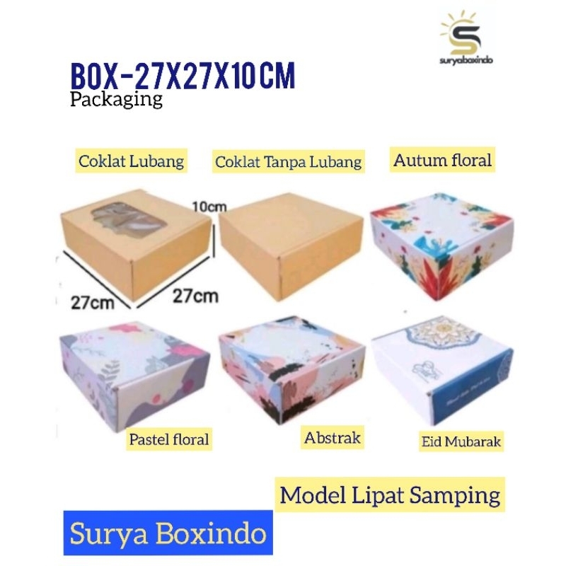 Box 27x27x10cm (Puding)/Kardus/Dus Packing/Hampers/Tart/Floral/Dus box