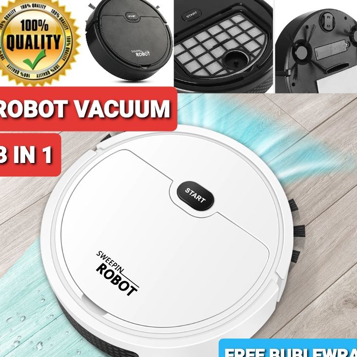 Pva SMART SWEEPING ROBOT 3 IN 1 SAPU PENYEDOT DEBU PEL PEMBERSIH DEBU LANTAI ROBOT VACUUM CLEANER  T