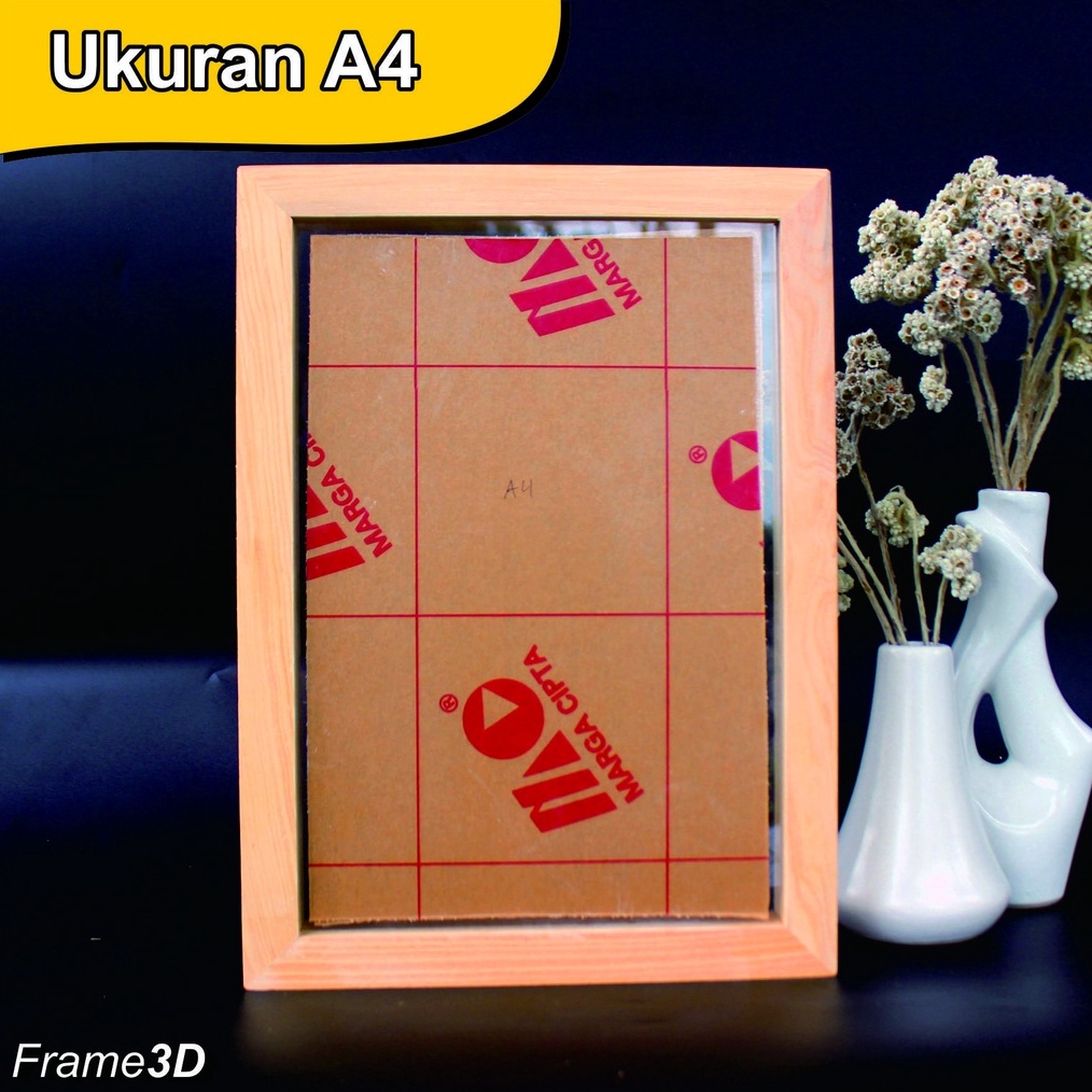1212 SALE Grosir PiguraFrameBingkai Kayu 3D ukuran A421x3cm rongga 4cm  kaca akrilik grosir
