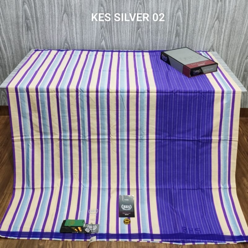 Sarung BHS Excellent Jadul motif KES, Sutra mix mercerized, kualitas silver